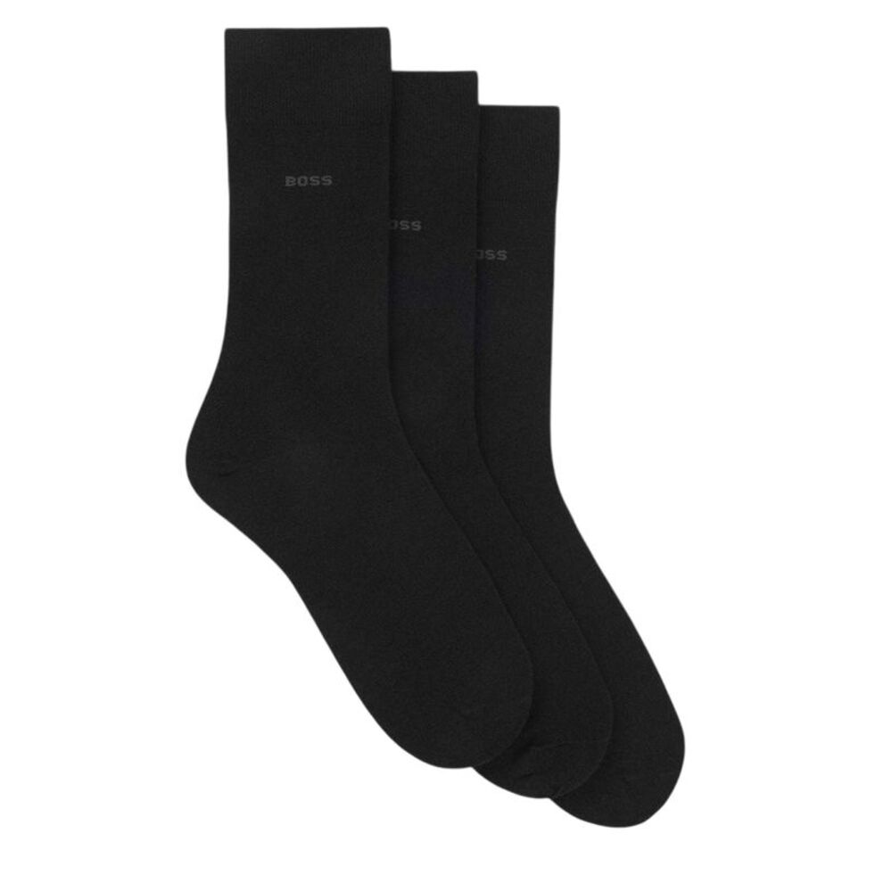 Hugo Mens Cotton Blend Crew Socks / Black